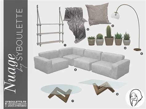 Nuage Sectional Sofa Cc Sims 4 Syboulette Custom Content For The Sims 4