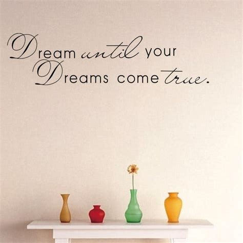 hatop dream until your dreams come true wall famous pvc wall sticker decal quote art
