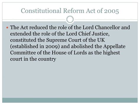 Taken together, the two legislative schemes form the backbone of a more comprehensive system of constitutional checks and balances pol ced by a judicial branch. PPT - The British Judiciary PowerPoint Presentation, free ...