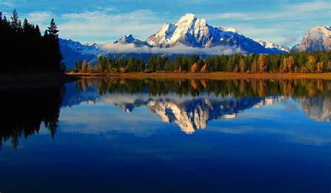 Wyoming Usa Mountain Lake Reflection Wallpaper Coolwallpapersme