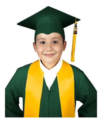 Birrete Verde Niños Sombrero Graduación Borla Dije Mundi Togas