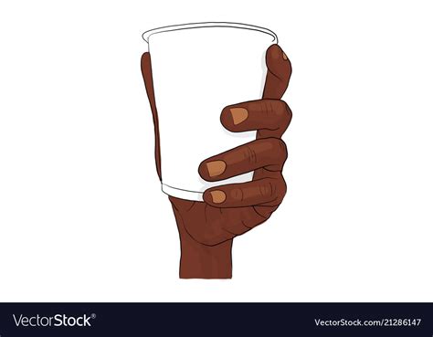 Hand Holding Cup Royalty Free Vector Image Vectorstock