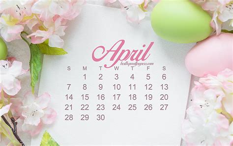 1920x1080px 1080p Free Download 2019 April Calendar Easter