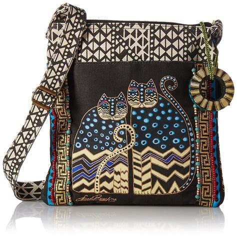 Crossbody Bag Purse Tote With Zipper Top Spotted Cats Laurel Burch New