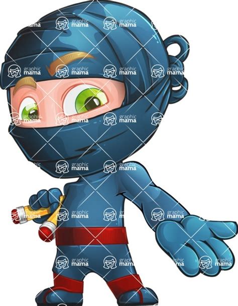 Ninja Warrior Cartoon Vector Character Illustrations Aka Toshi