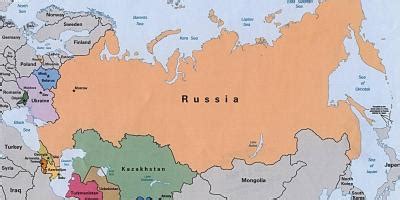 De politieke kaart van rusland vector illustratie. Rusland continent kaart - russische continent kaart (Oost ...