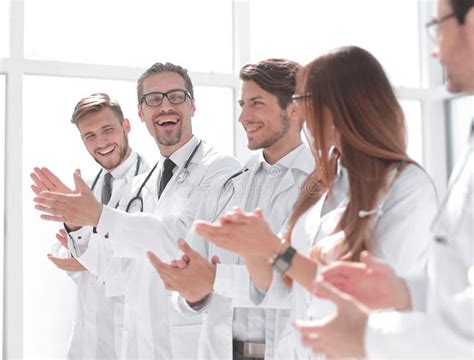 Group Of Successful Doctors Applauds Stock Photo Image Of Applause