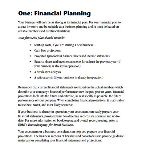 6 Sample Financial Business Plan Templates Sample Templates