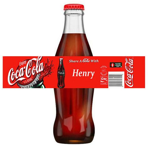 4 X Personalised Coca Cola 500ml Bottle Labels Party Favour Etsy