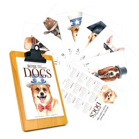 2021 Monthly Dogs Desk Calendar 5x7 Watercolor Dog Portrait Etsy