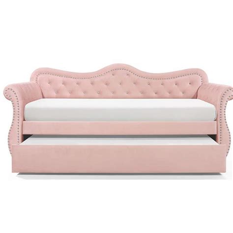 Donason Pink Twin Size Daybed With Trundle Zy P538332 The Home Depot