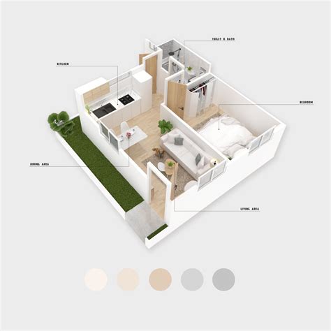 A 42 Sqm Residential House My Latest 3d Floor Plan Project Rfloorplan
