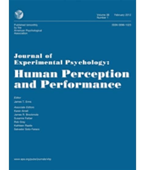 Journal Of Experimental Psychology Human Perception And Performance
