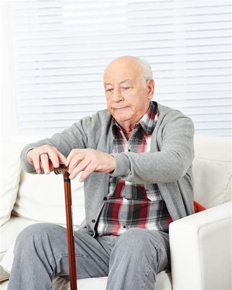 Old Man With Cane At Home Stock Photo Image Of Senior 35525378