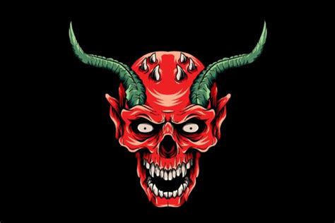 Devil Skull Vector Illustration Graphic By Epicgraphic · Creative Fabrica