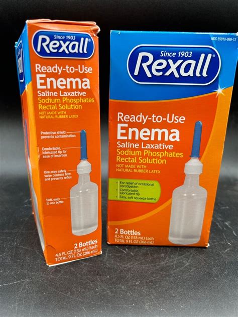 Rexall Enema Twin Pack Lot Of 2 4 Total Enemas Ebay