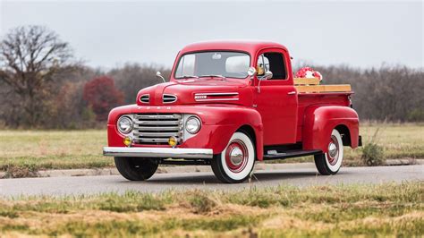 1950 Ford F1 Pickup Truck Red Wallpapers Hd Desktop And Mobile