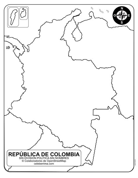 Mapa De Colombia Con Sus Departamentos Y Capitales Para Colorear
