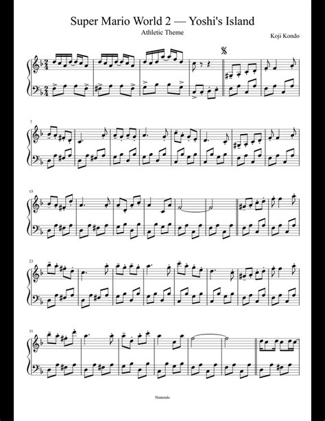 Yoshis Island Athletic Theme Sheet Music For Piano Download Free In