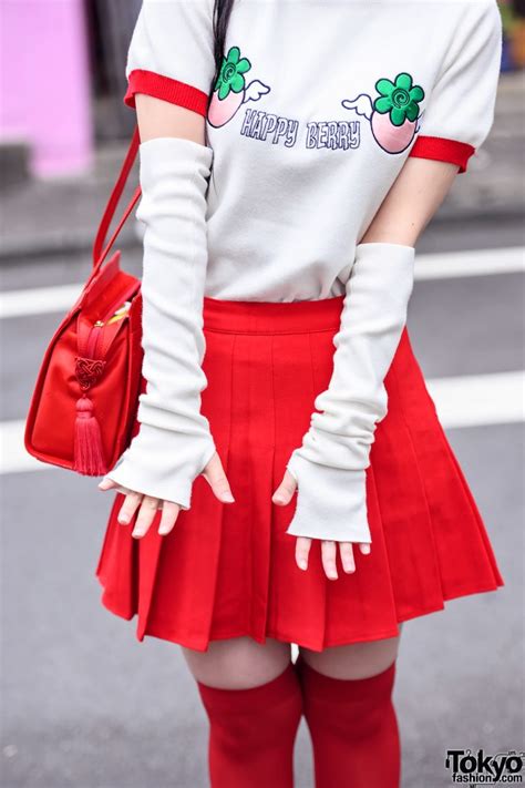 Harajuku Girl W Facial Piercings And Twintails In Jouetie Top Pleated Skirt Knee Socks