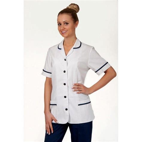 Nurse Uniform White With Navy Trim Uniwear