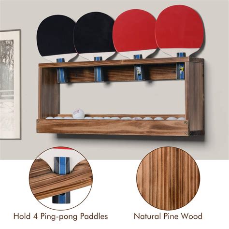 buy ikkle ping pong paddle storage rack table tennis racket display wall mounted holder for 4