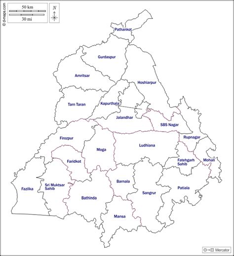 Punjab Free Map Free Blank Map Free Outline Map Free Base Map