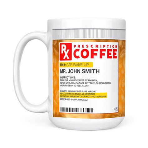 Mugeez 15oz Personalized Prescription Rx Coffee Mug Etsy