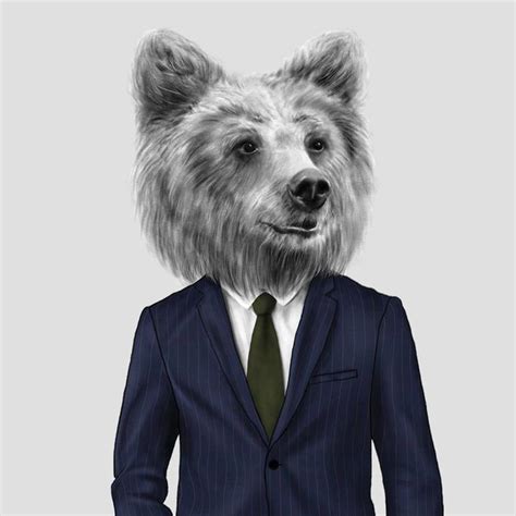 Playfully Suited Animal Illustrations Suited Animal Illustrations
