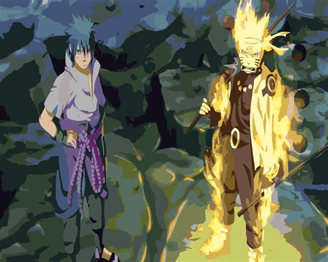 Naruto Vs Sasuke Fight Paint By Numbers Paint My Numbers