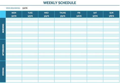 Free Weekly Schedule Templates For Excel Smartsheet Weekly Schedule