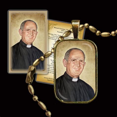 Bl Fr Giuseppe Puglisi Pendant And Holy Card T Set Portraits Of Saints