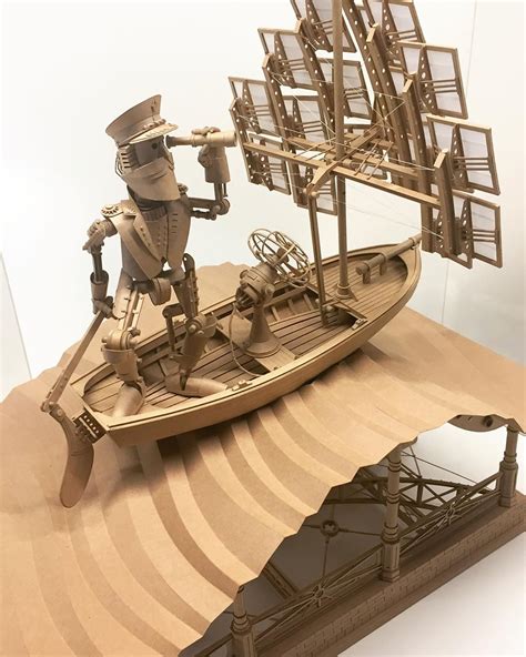 These Awesome Cardboard Sculptures Are Inspired By Steampunk And Sci Fi