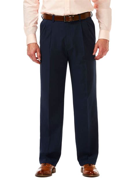 Haggar - Haggar Men's Cool 18 Pro Stretch Expandable Waist Pleated
