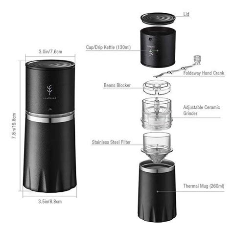 This is one of the most affordable types of grinder but these make a bit noise and are also less efficient and precise than the. Soulhand Portable All-In-One Coffee Maker with Manual ...