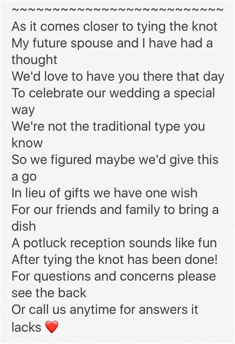 Potluck wedding wording | Potluck wedding, Wedding wording, Minimalist wedding invitations