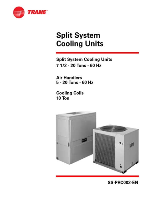 Trane Split Catalogo Pdf Air Conditioning Heat Pump