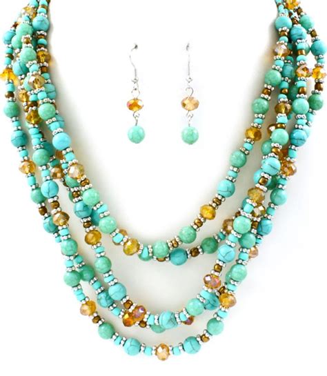 Turquoise Necklace And Earring Set To Find Out Price More Collection