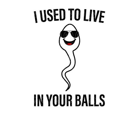 I Used To Live In Your Balls Svg Sperm Svg Smiling Sperm With Sunglasses Vector Cut File