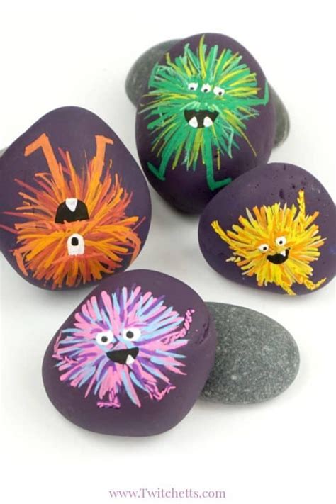 How To Make Silly Monster Rocks With Your Kids Twitchetts Painted