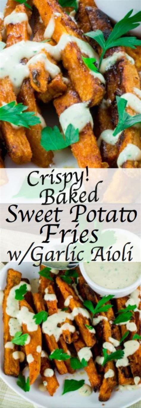 It will make me happy knowing that you're enjoying one of the best snacks in the. Sweet smokey and deliciously easy to make these Crispy Baked Sweet Potato Fries with Garlic ...