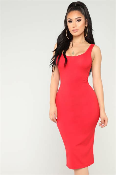 Needy Midi Dress Red Fashion Nova Dresses Fashion Nova