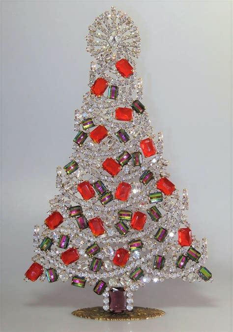 Crystal Christmas Tree Vintage Rhinestone Decoration Ornament Etsy