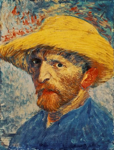 Self Portrait With Straw Hat — Vincent Van Gogh