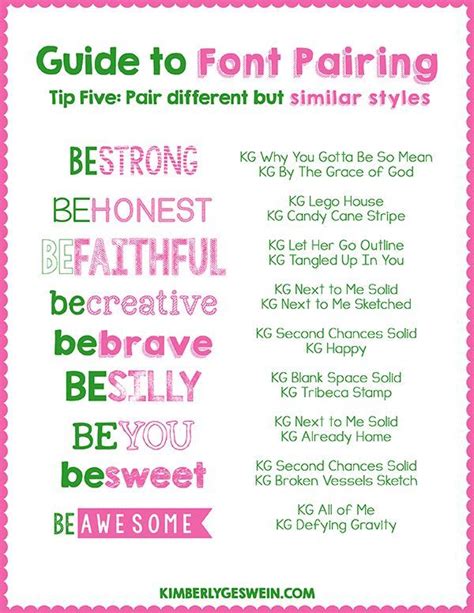 Font Pairing Guide 5 Pair Different But Similar Styles 15 Free