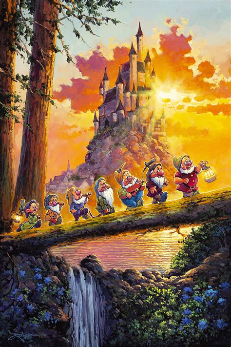 Castle on the Horizon Snow White Embellished Giclee on ... Tons of awesome thomas kinkade disney wallpapers to download for free.