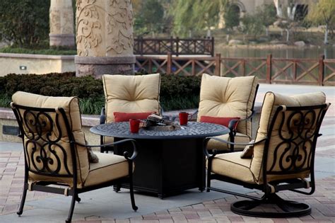 Plenty of fire pit table sets to choose from. Patio Furniture Deep Seating Chat Group Cast Aluminum ...