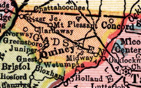 Map Of Gadsden County Florida 1910