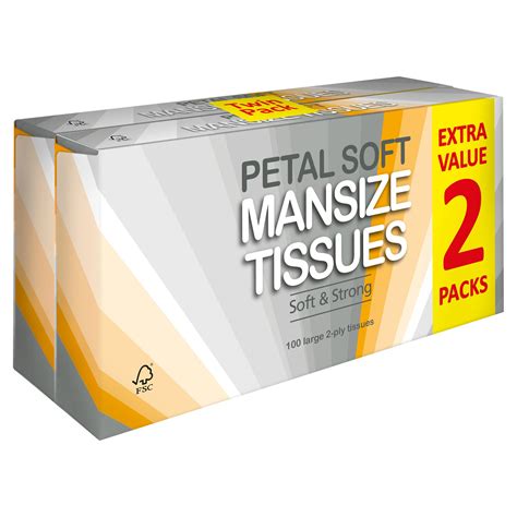 Petal Soft Mansize Tissues 100 Large 2 Ply Twin Pack Toilet Roll