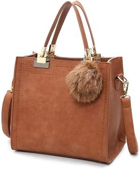 Suede Bags Women Handbags Tote Female Shoulder Messenger Bags Brown